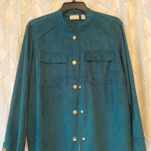 Cute sueded jacket with gold buttons - Chico's size 3